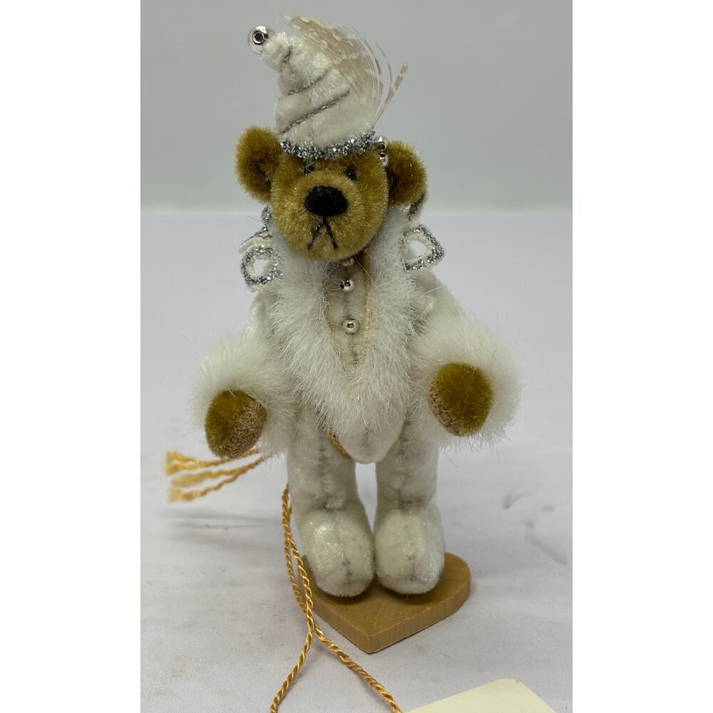 Little Gem Teddy Bear by Deborah Canham Bear in All White in Case NWT